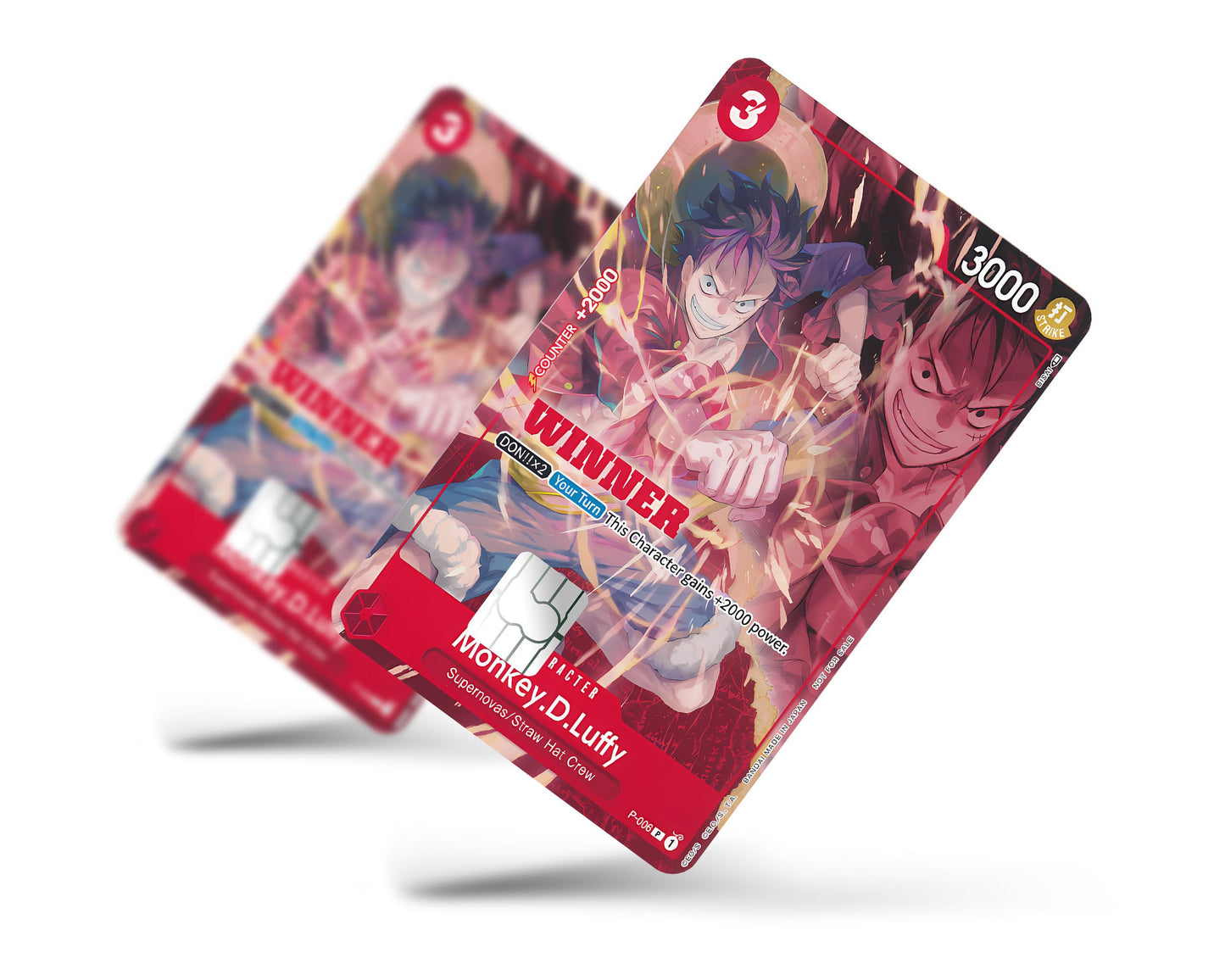 Anime Town Creations Credit Card Red Luffy One Piece Card Full Skins - Anime One Piece Credit Card Skin
