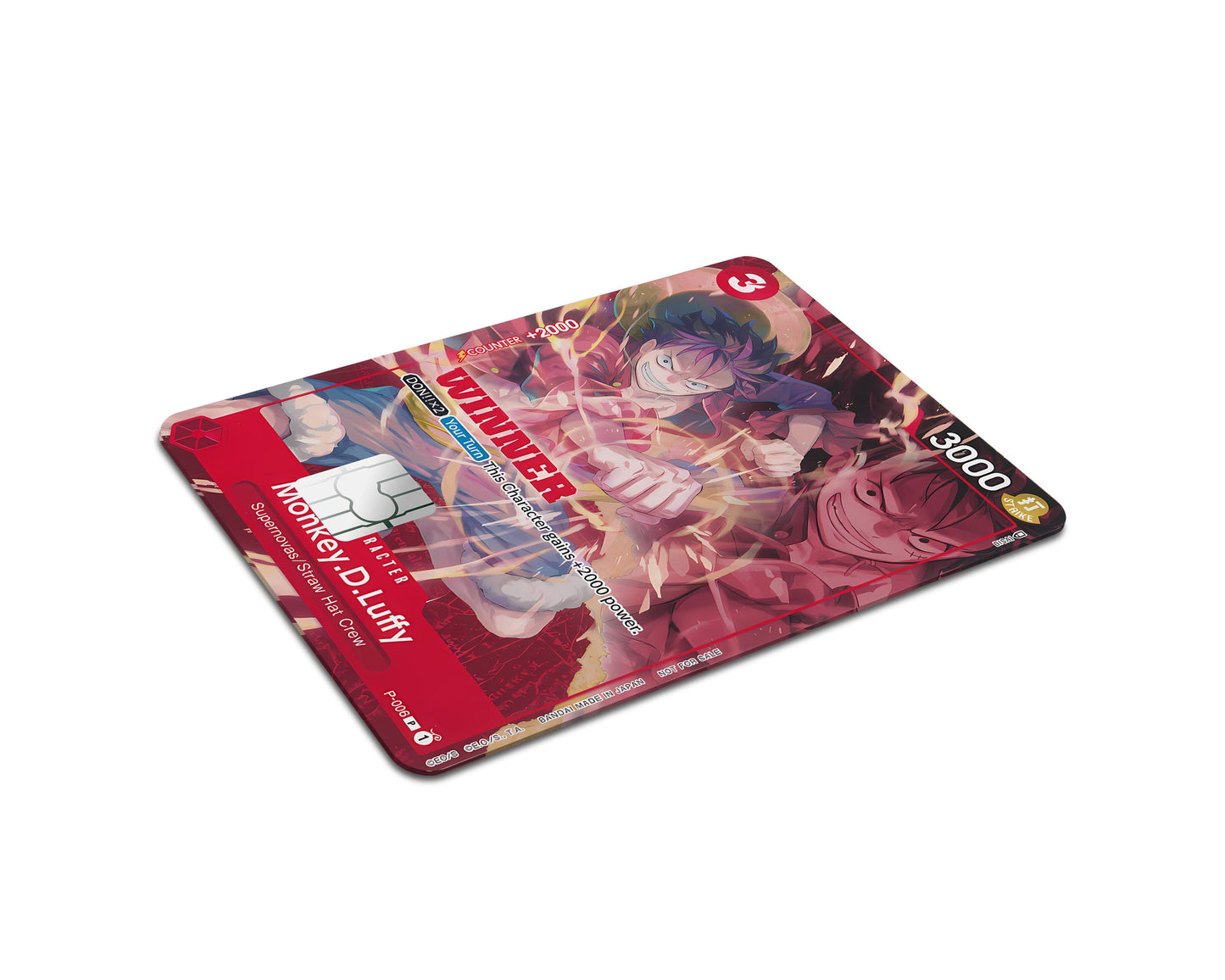 Anime Town Creations Credit Card Red Luffy One Piece Card Half Skins - Anime One Piece Credit Card Skin