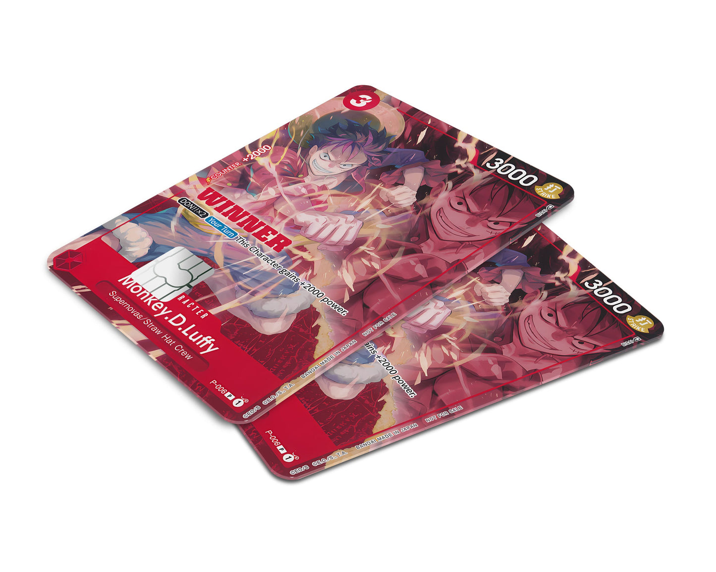 Anime Town Creations Credit Card Red Luffy One Piece Card Window Skins - Anime One Piece Credit Card Skin