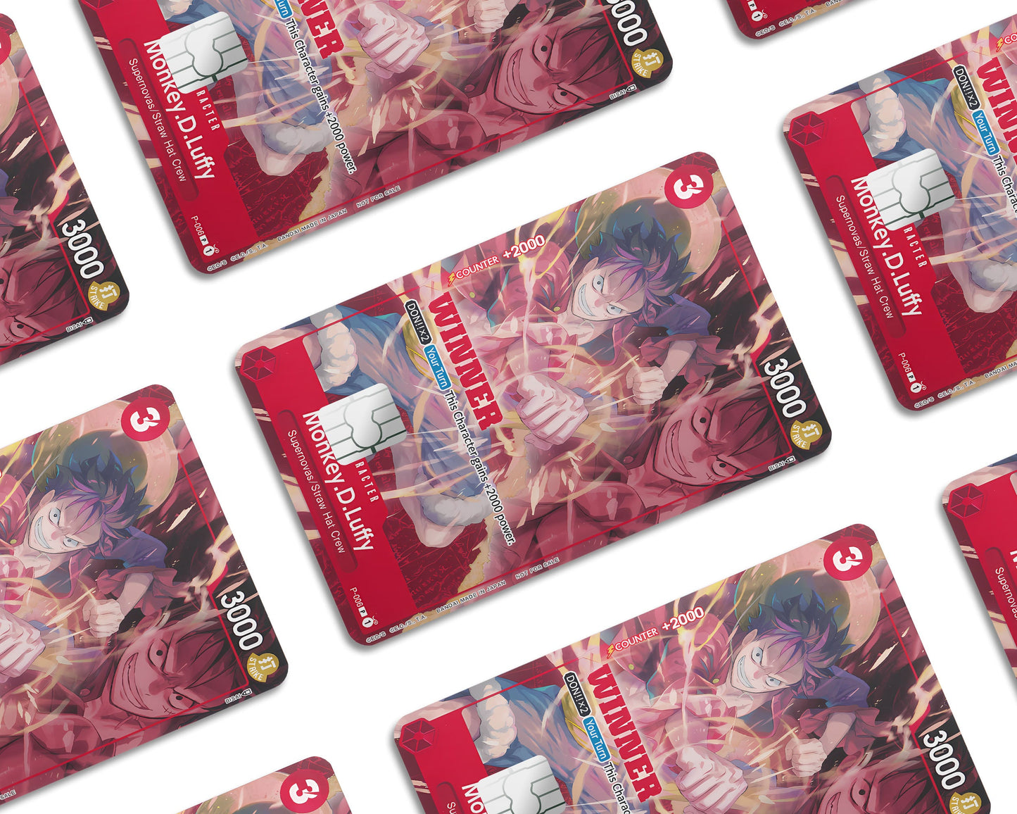 Anime Town Creations Credit Card Red Luffy One Piece Card Window Skins - Anime One Piece Credit Card Skin