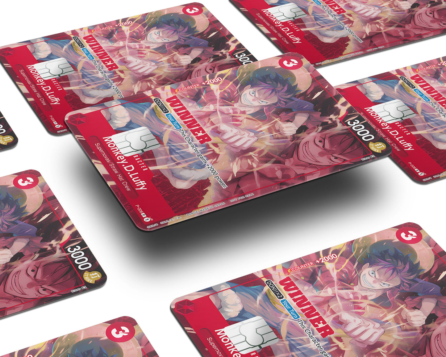Anime Town Creations Credit Card Red Luffy One Piece Card Window Skins - Anime One Piece Credit Card Skin