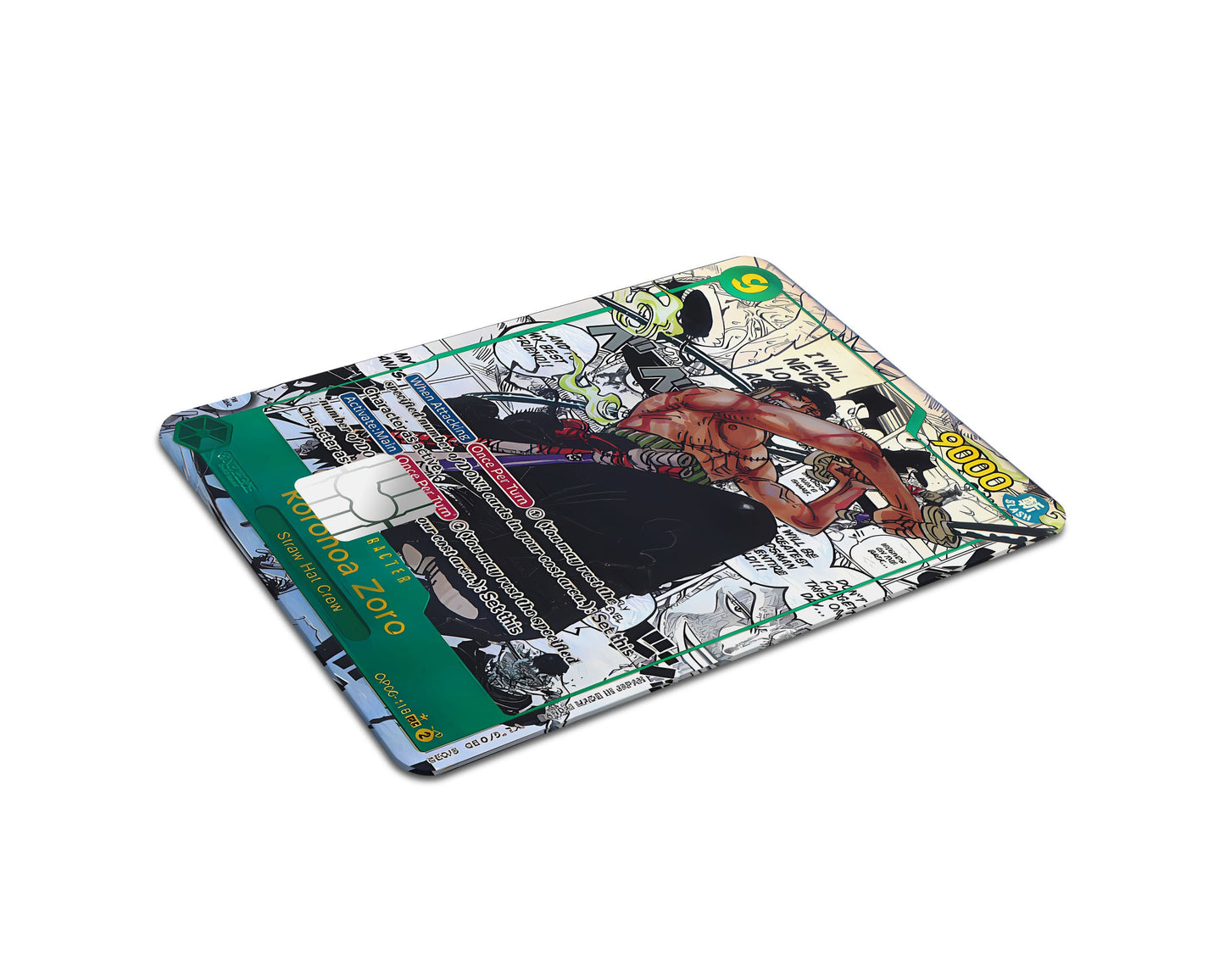 Anime Town Creations Credit Card Roronoa Zoro Manga Limited Edition One Piece Card Half Skins - Anime One Piece Credit Card Skin