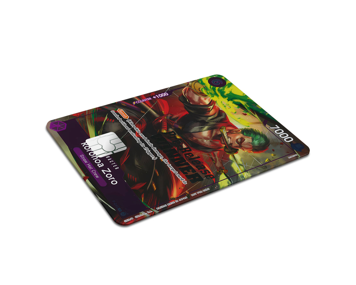 Anime Town Creations Credit Card Roronoa Zoro One Piece Card Half Skins - Anime One Piece Credit Card Skin