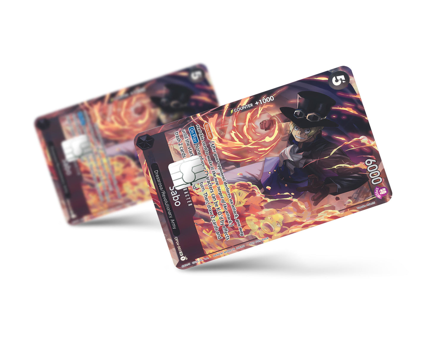 Anime Town Creations Credit Card Sabo One Piece Card Full Skins - Anime One Piece Credit Card Skin