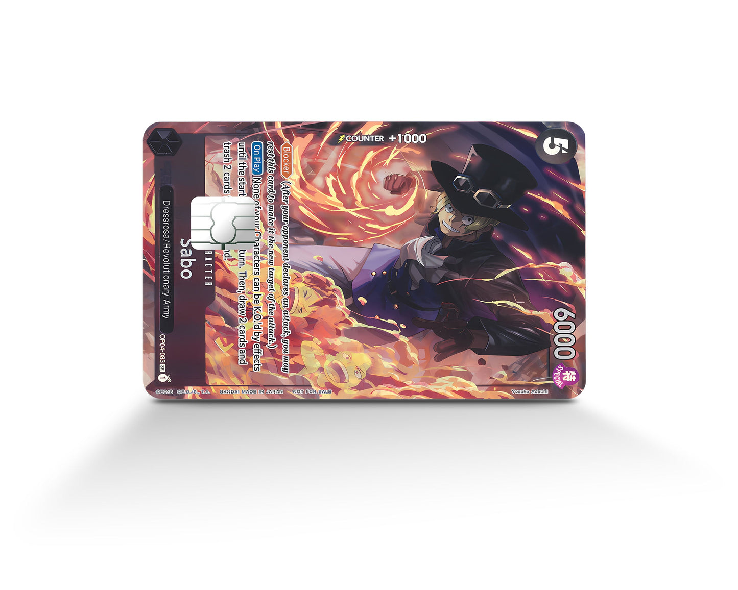 Anime Town Creations Credit Card Sabo One Piece Card Full Skins - Anime One Piece Credit Card Skin