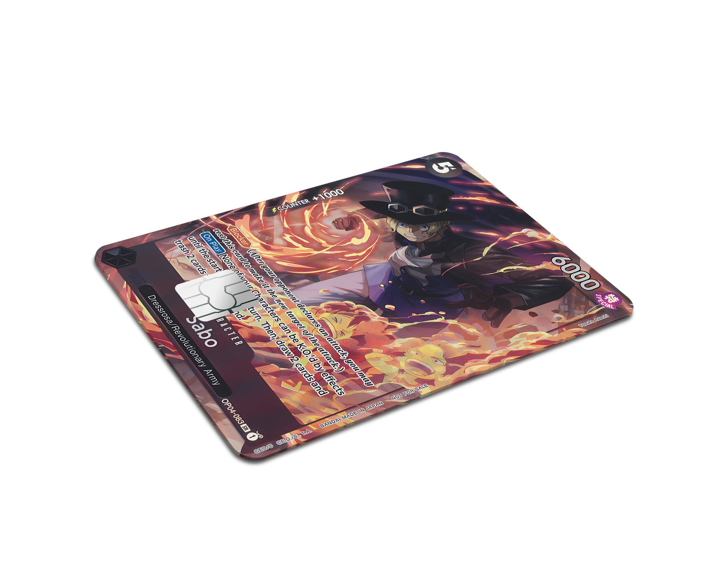 Anime Town Creations Credit Card Sabo One Piece Card Half Skins - Anime One Piece Credit Card Skin