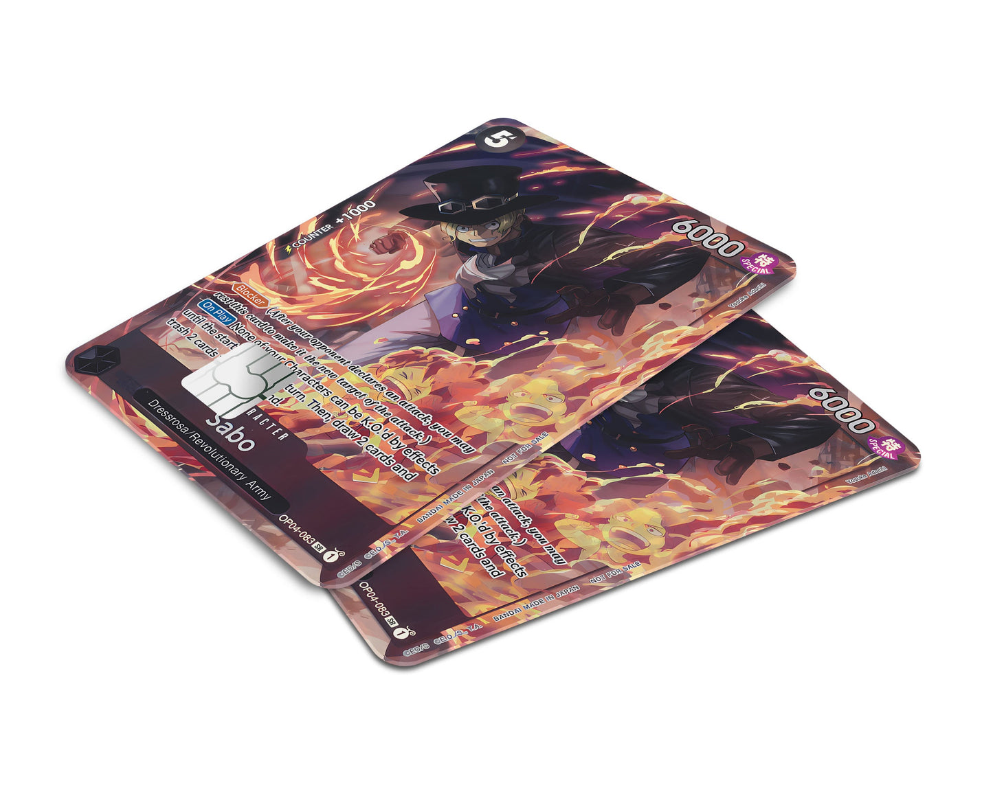 Anime Town Creations Credit Card Sabo One Piece Card Window Skins - Anime One Piece Credit Card Skin