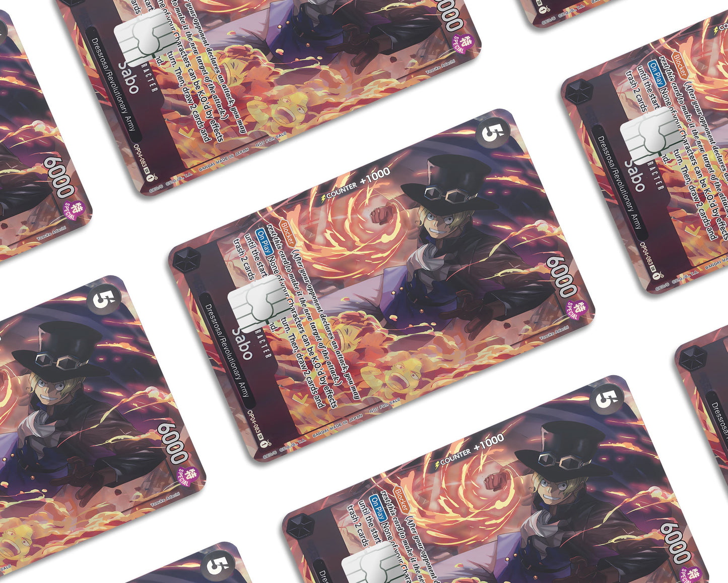 Anime Town Creations Credit Card Sabo One Piece Card Window Skins - Anime One Piece Credit Card Skin