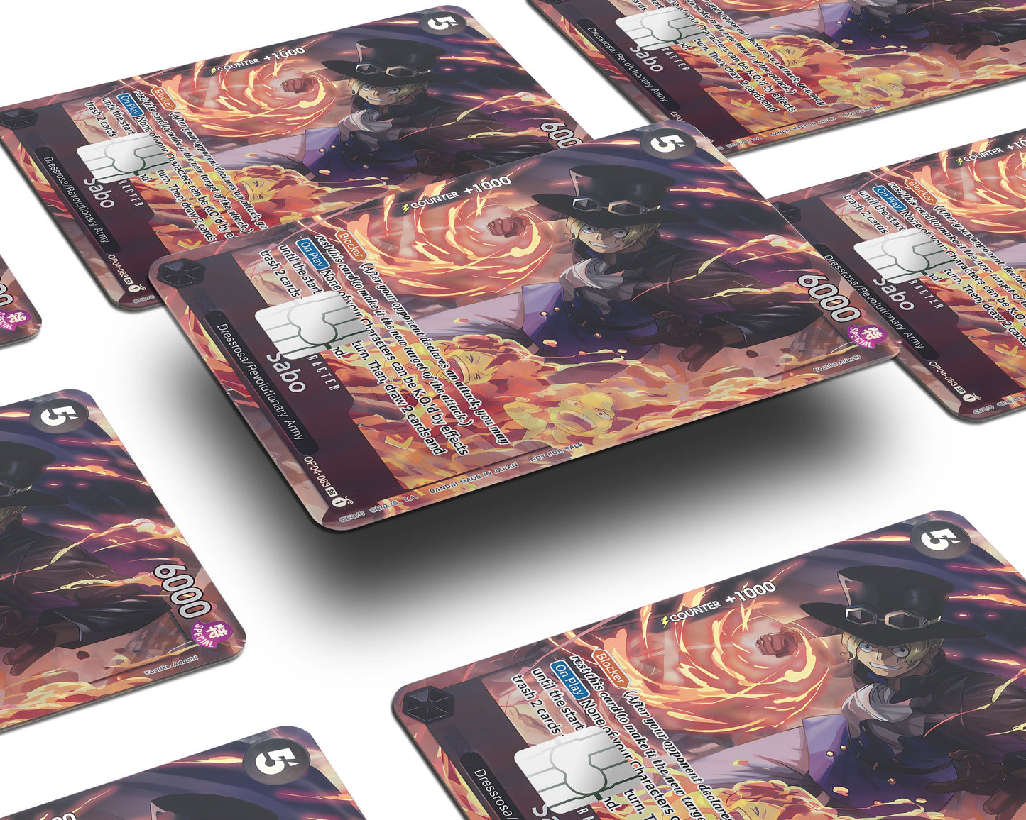 Anime Town Creations Credit Card Sabo One Piece Card Window Skins - Anime One Piece Credit Card Skin