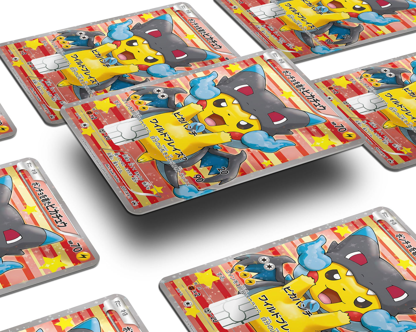 Anime Town Creations Credit Card Poncho Pikachu Mega Charizard X Cosplay Pokemon Card Window Skins - Anime Pokemon Credit Card Skin