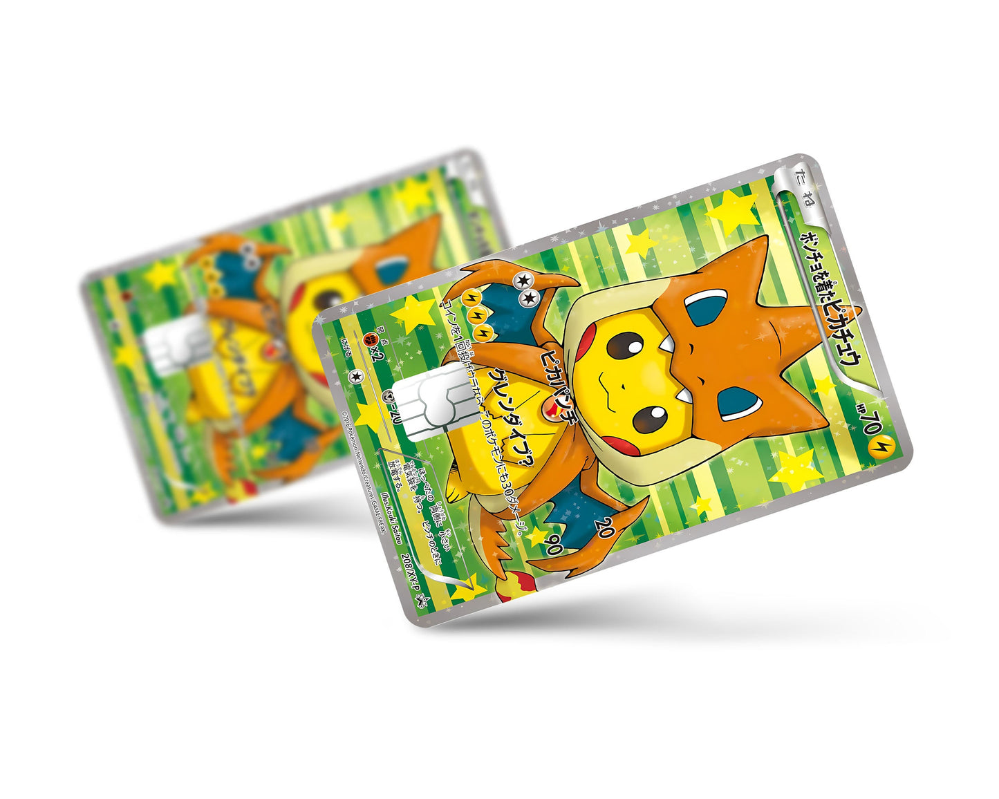 Anime Town Creations Credit Card Poncho Pikachu Mega Charizard Y Cosplay Pokemon Card Full Skins - Anime Pokemon Credit Card Skin
