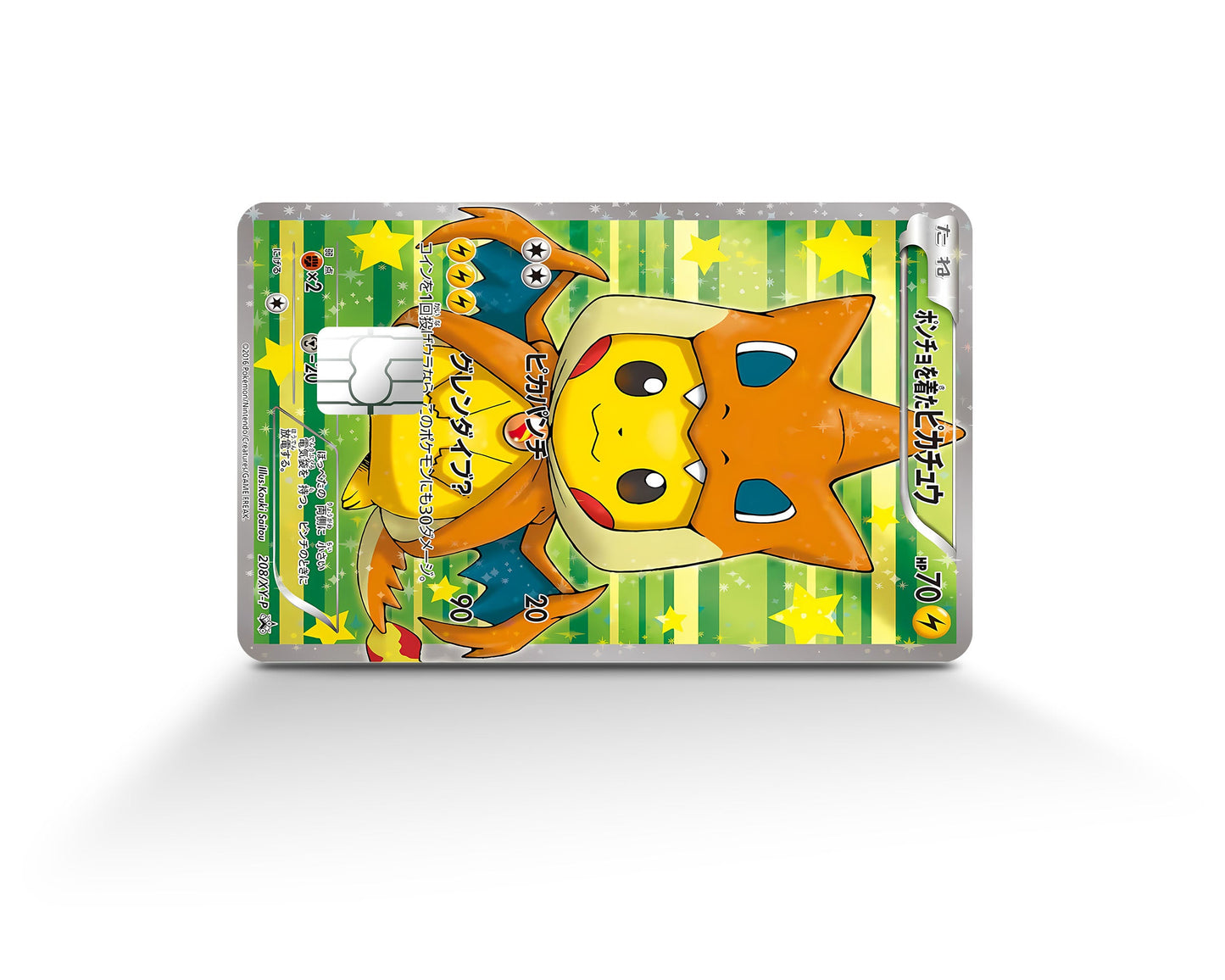 Anime Town Creations Credit Card Poncho Pikachu Mega Charizard Y Cosplay Pokemon Card Full Skins - Anime Pokemon Credit Card Skin