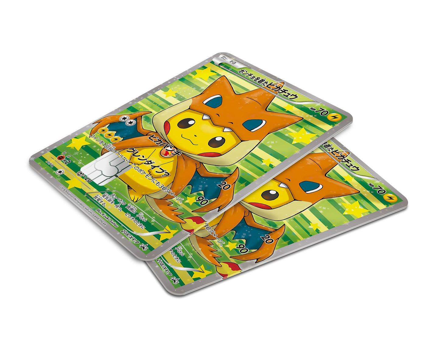 Anime Town Creations Credit Card Poncho Pikachu Mega Charizard Y Cosplay Pokemon Card Window Skins - Anime Pokemon Credit Card Skin