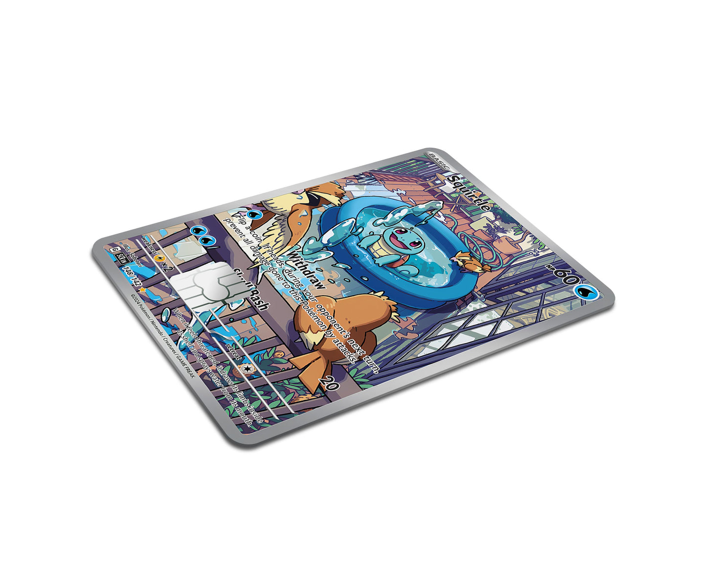Anime Town Creations Credit Card Squirtle Splash Pokemon Card Half Skins - Anime Pokemon Credit Card Skin