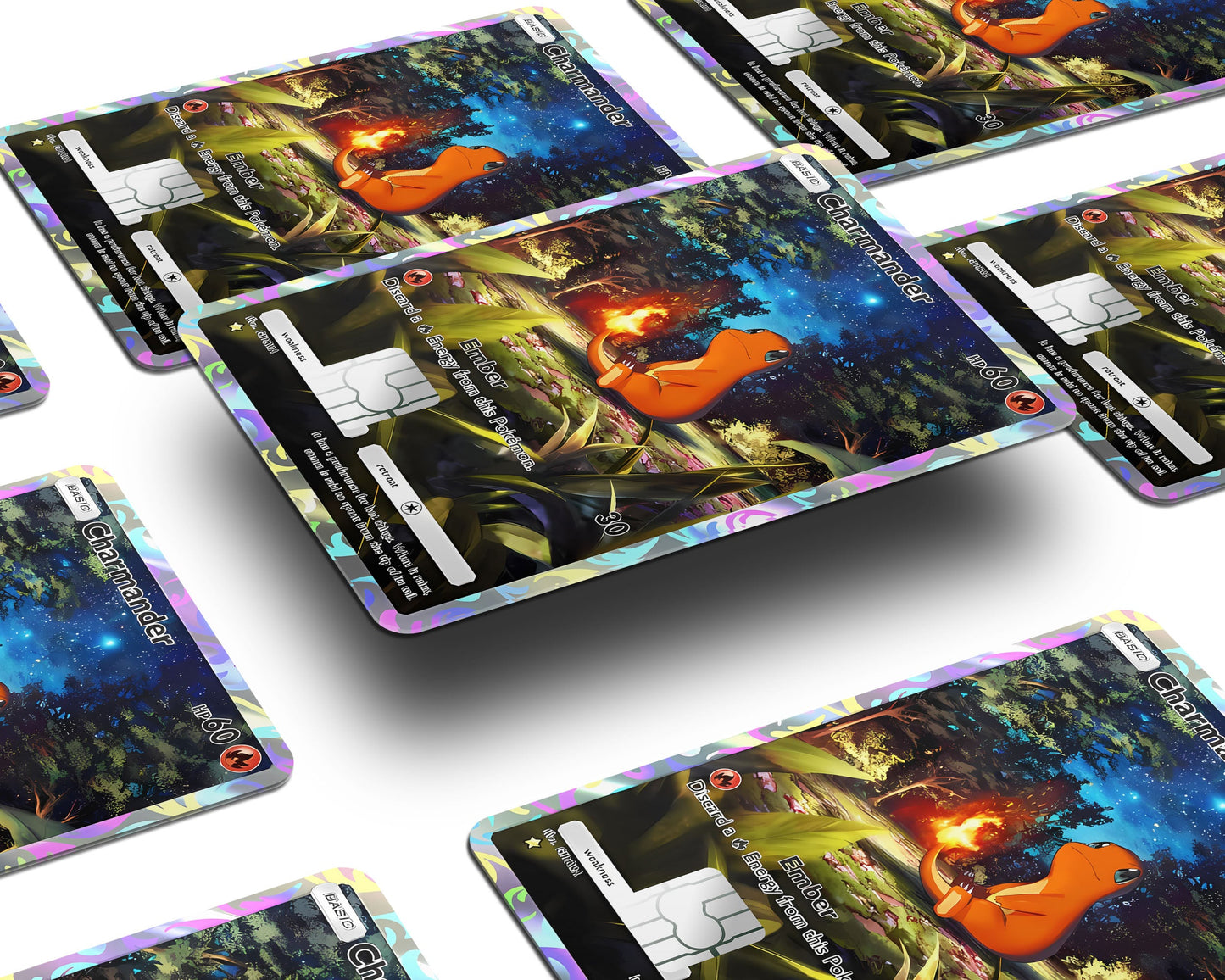 Anime Town Creations Credit Card Charmanda Pocket Pokemon Card Window Skins - Anime Pokemon Credit Card Skin