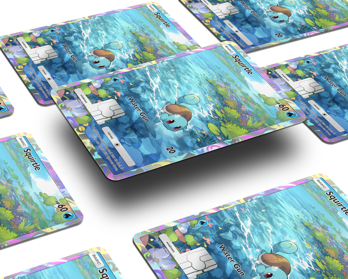 Anime Town Creations Credit Card Squirtle Pocket Pokemon Card Window Skins - Anime Pokemon Credit Card Skin