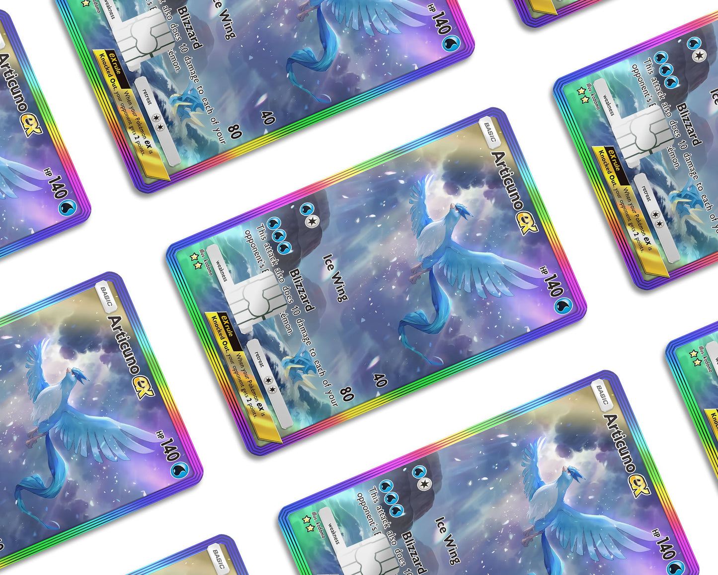 Anime Town Creations Credit Card Articuno Pocket Pokemon Card Window Skins - Anime Pokemon Credit Card Skin