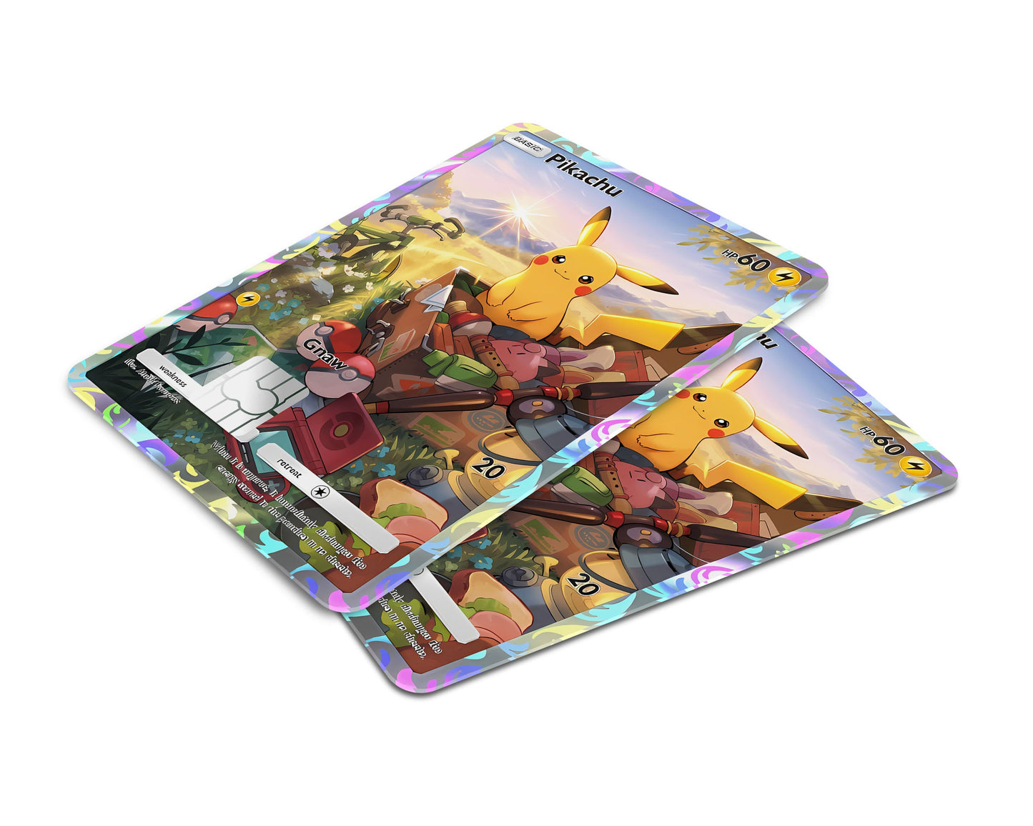 Anime Town Creations Credit Card Pikachu Pocket Pokemon Card Window Skins - Anime Pokemon Credit Card Skin
