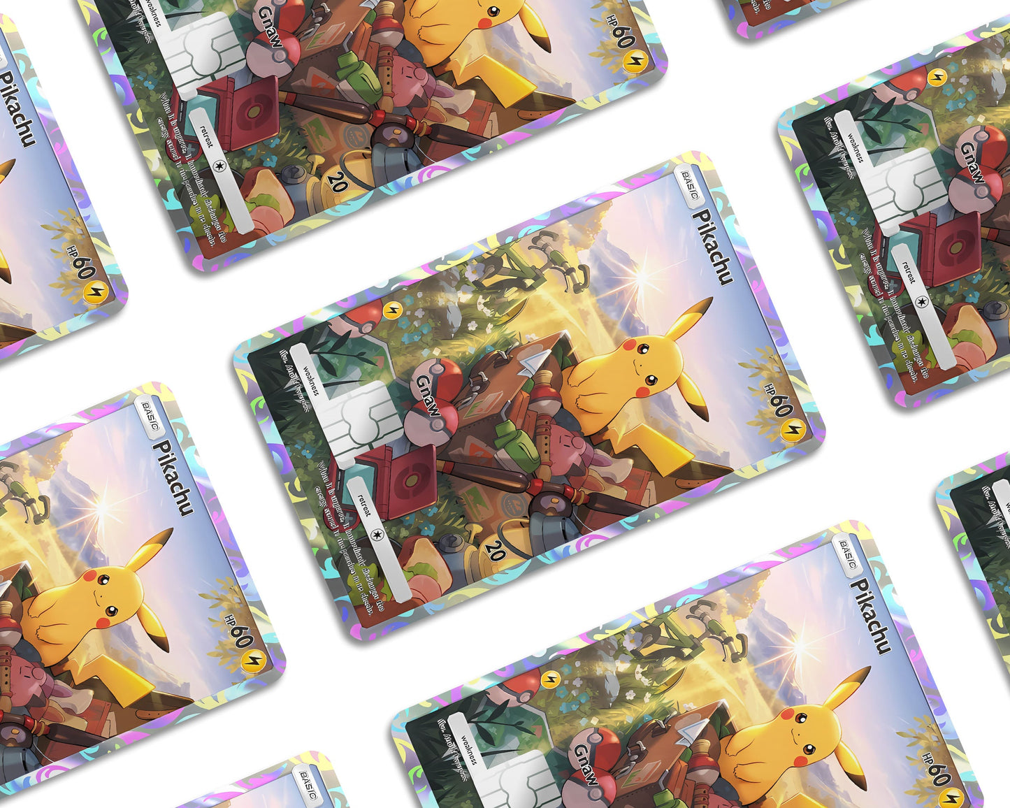Anime Town Creations Credit Card Pikachu Pocket Pokemon Card Window Skins - Anime Pokemon Credit Card Skin