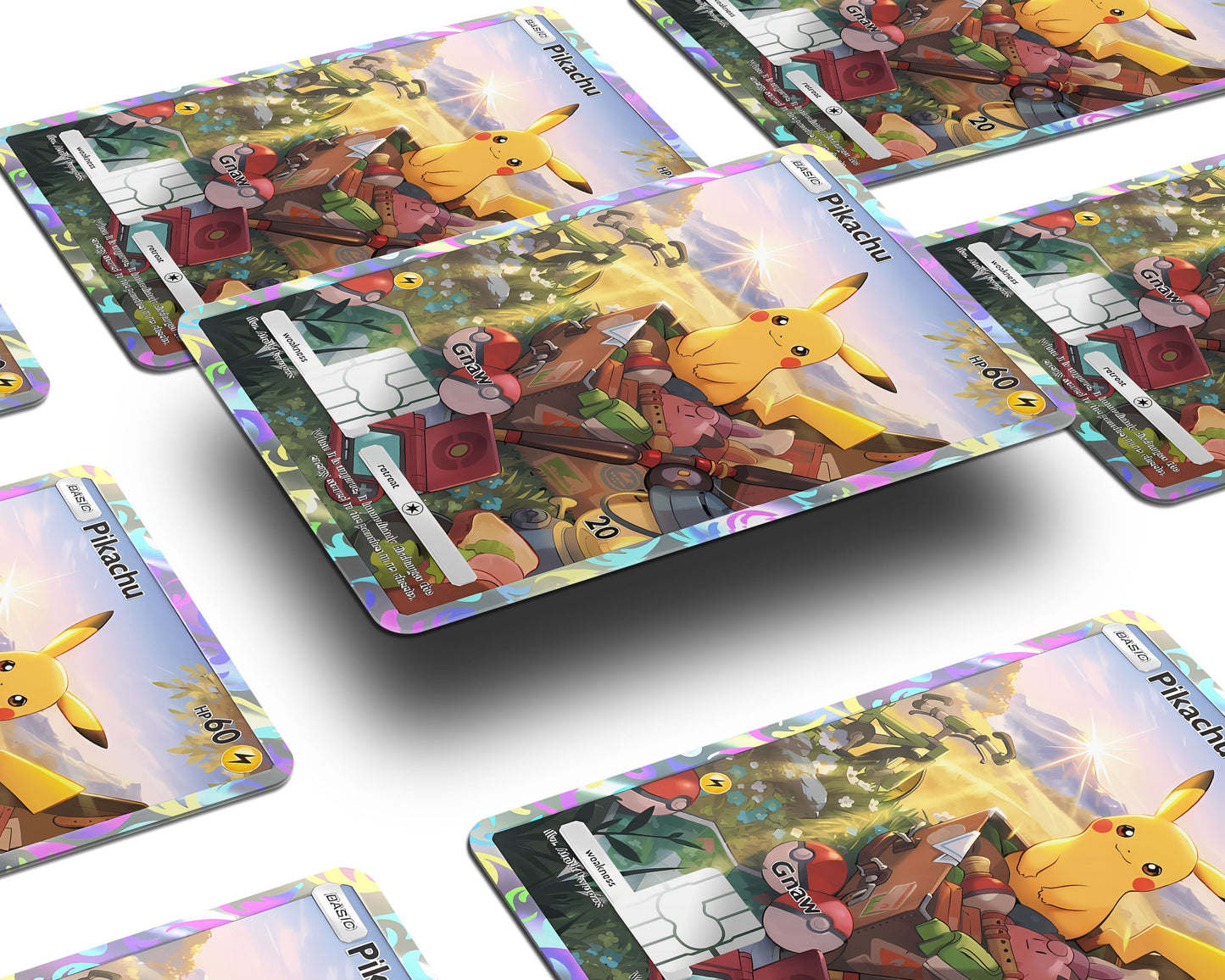Anime Town Creations Credit Card Pikachu Pocket Pokemon Card Window Skins - Anime Pokemon Credit Card Skin