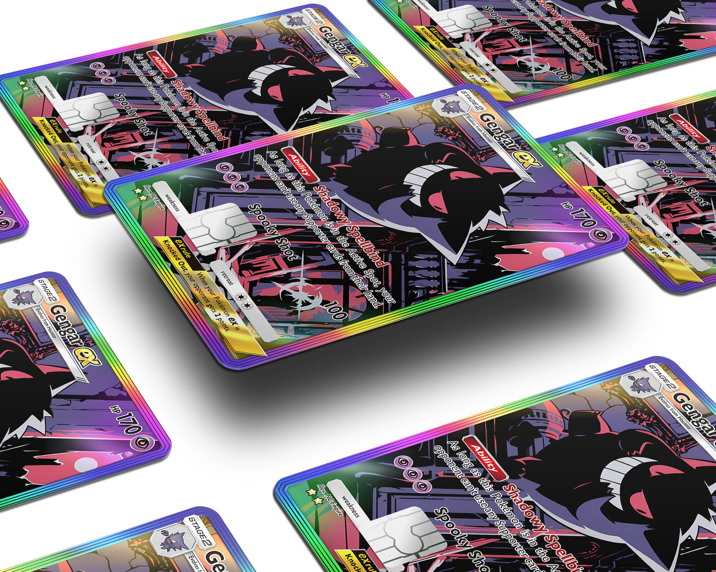 Anime Town Creations Credit Card Gengar Pocket Pokemon Card Window Skins - Anime Pokemon Credit Card Skin