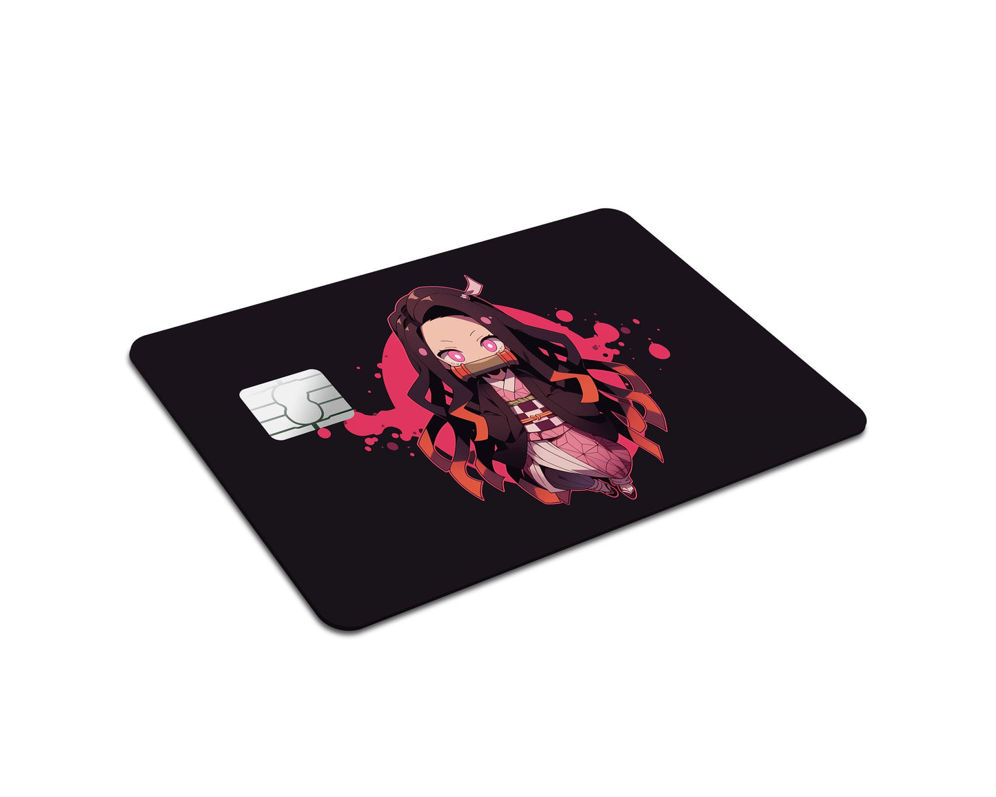 Anime Town Creations Credit Card Demon Slayer Nezuko Kamado Chibi Half Skins - Anime Demon Slayer Credit Card Skin