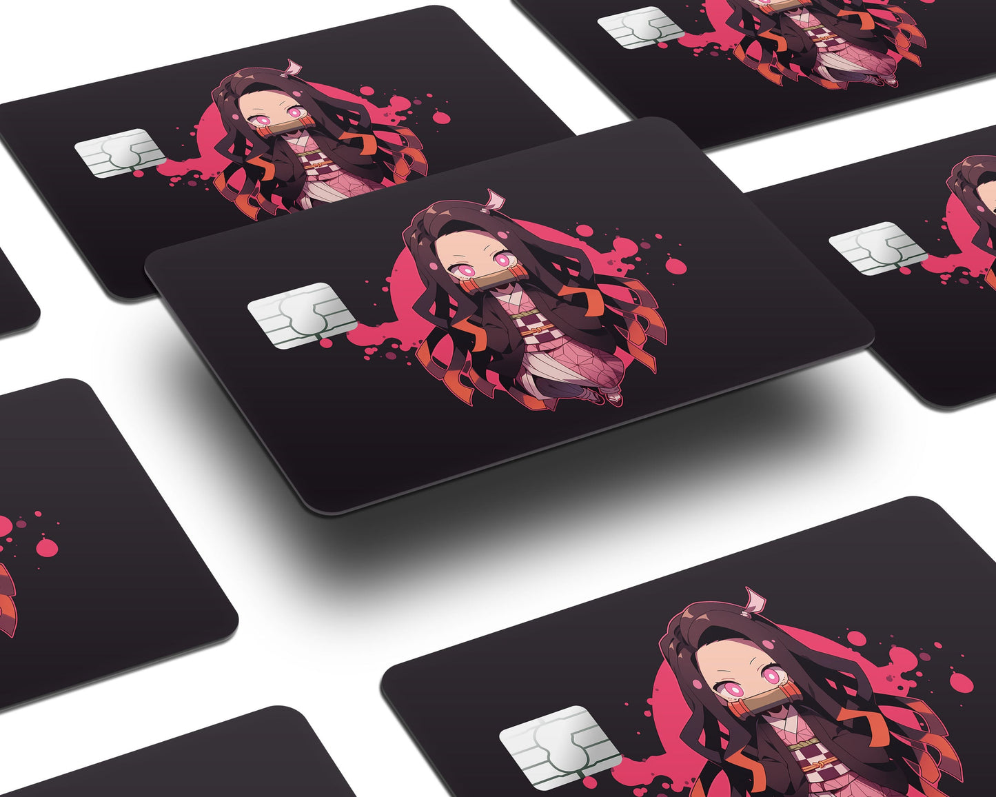 Anime Town Creations Credit Card Demon Slayer Nezuko Kamado Chibi Window Skins - Anime Demon Slayer Credit Card Skin
