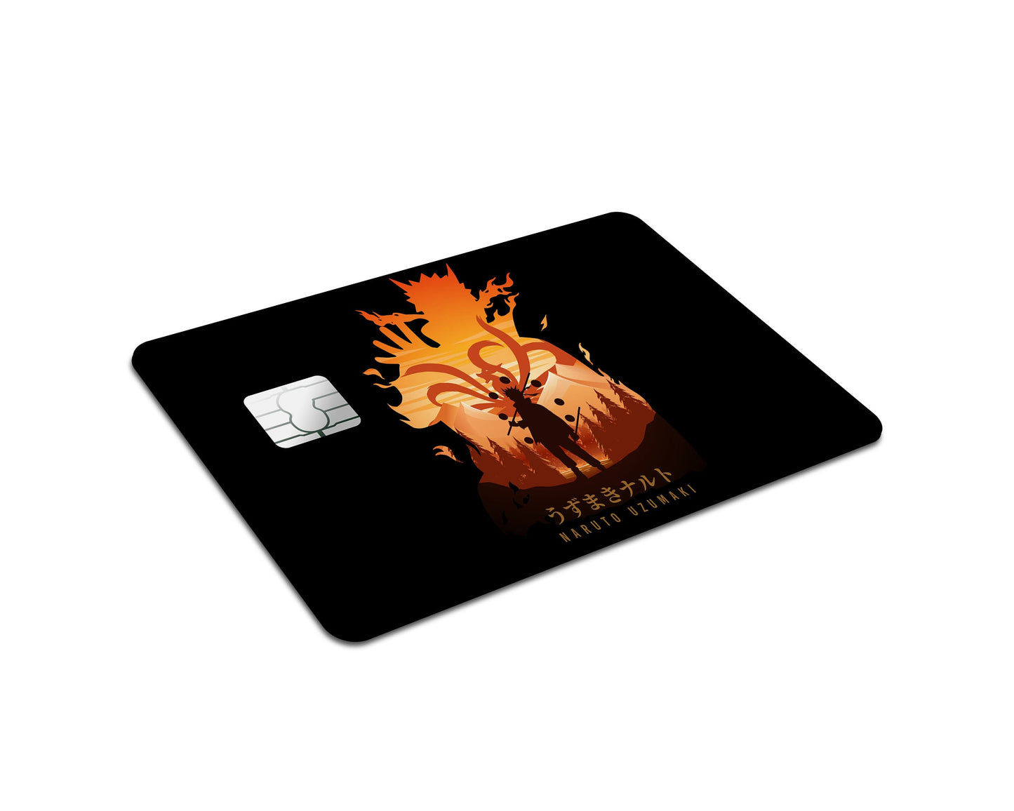 Anime Town Creations Credit Card Naruto Uzumaki Minimalist Half Skins - Anime Naruto Credit Card Skin