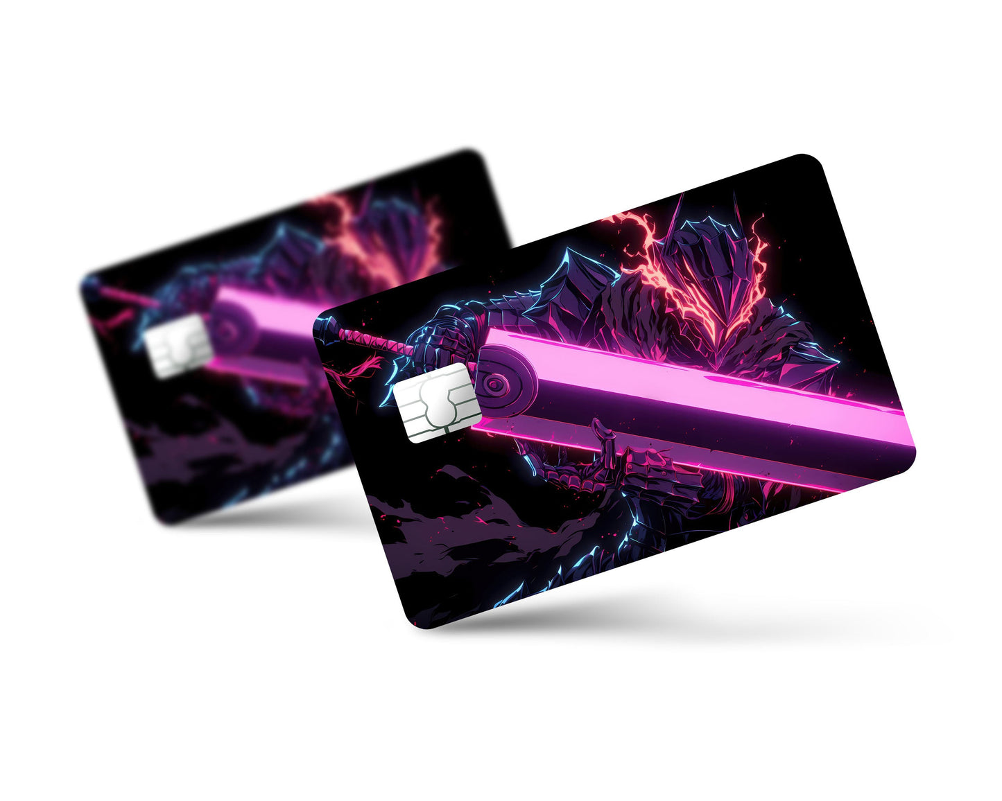 Anime Town Creations Credit Card Berserk Guts Neon Full Skins - Anime Berserk Credit Card Skin
