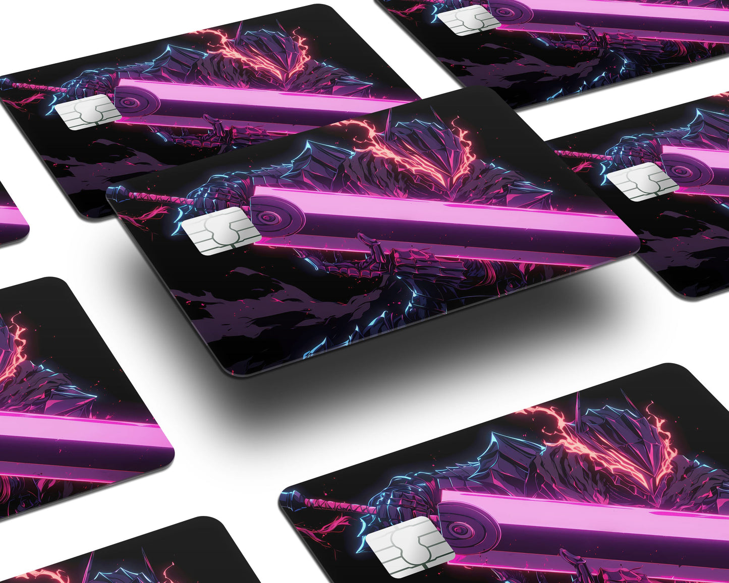Anime Town Creations Credit Card Berserk Guts Neon Window Skins - Anime Berserk Credit Card Skin