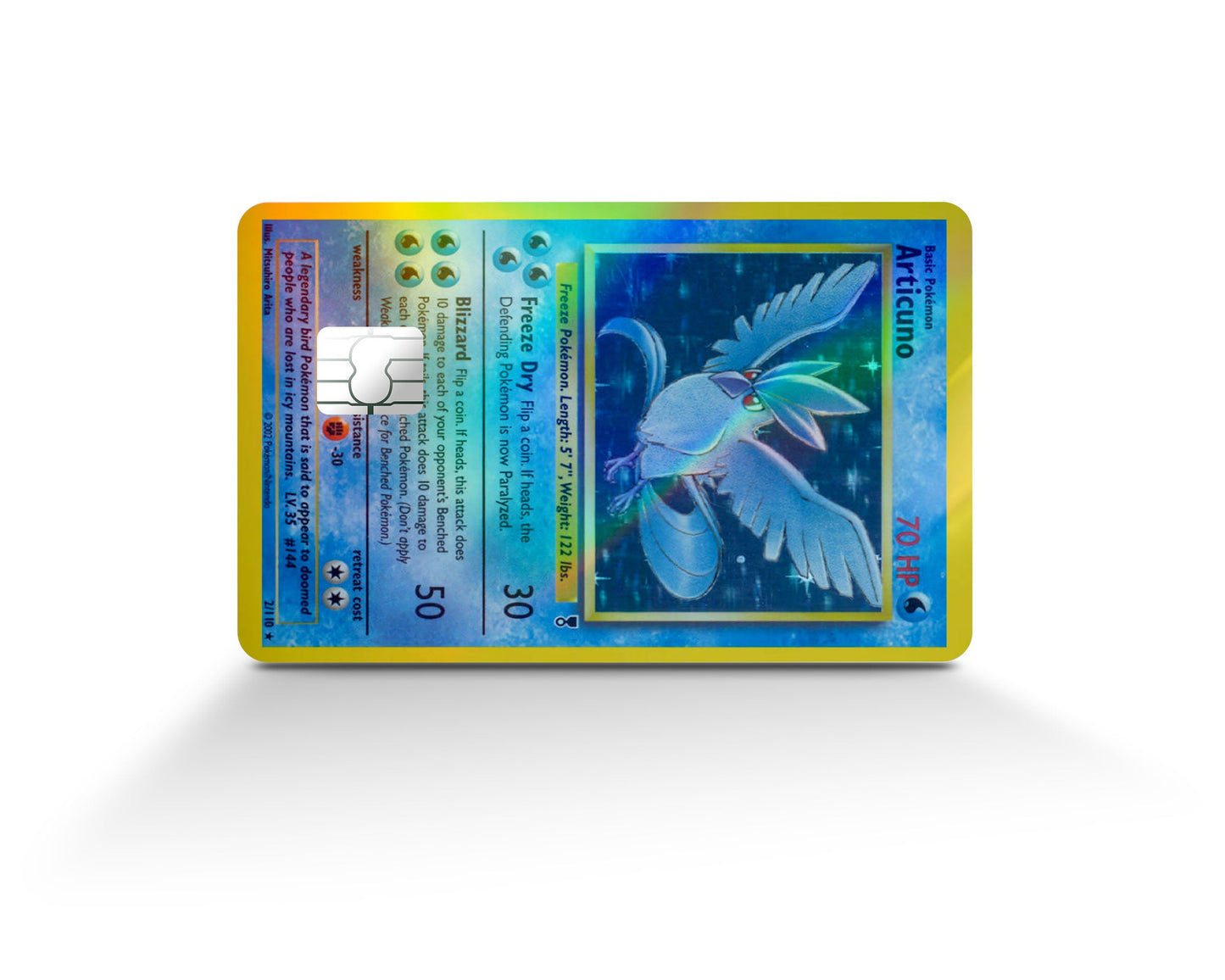 Anime Town Creations Holographic Credit Card Articuno Pokemon Card Full Skins - Anime Pokemon Holographic Credit Card Skin