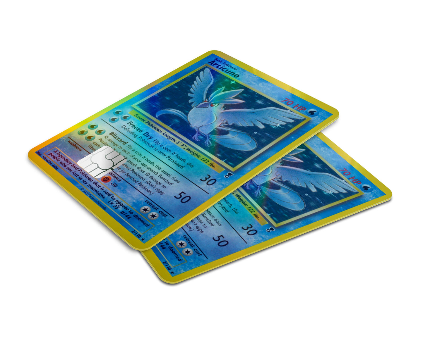 Anime Town Creations Holographic Credit Card Articuno Pokemon Card Window Skins - Anime Pokemon Holographic Credit Card Skin