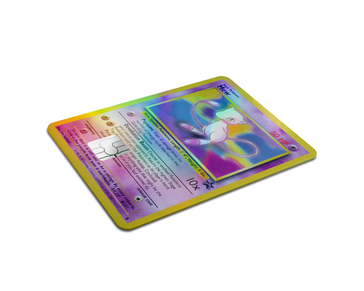 Anime Town Creations Holographic Credit Card Mew Pokemon Card Full Skins - Anime Pokemon Holographic Credit Card Skin