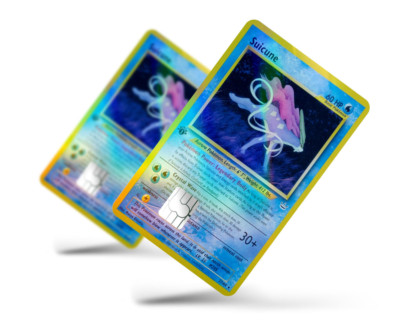 Anime Town Creations Holographic Credit Card Suicune Pokemon Card Full Skins - Anime Pokemon Holographic Credit Card Skin