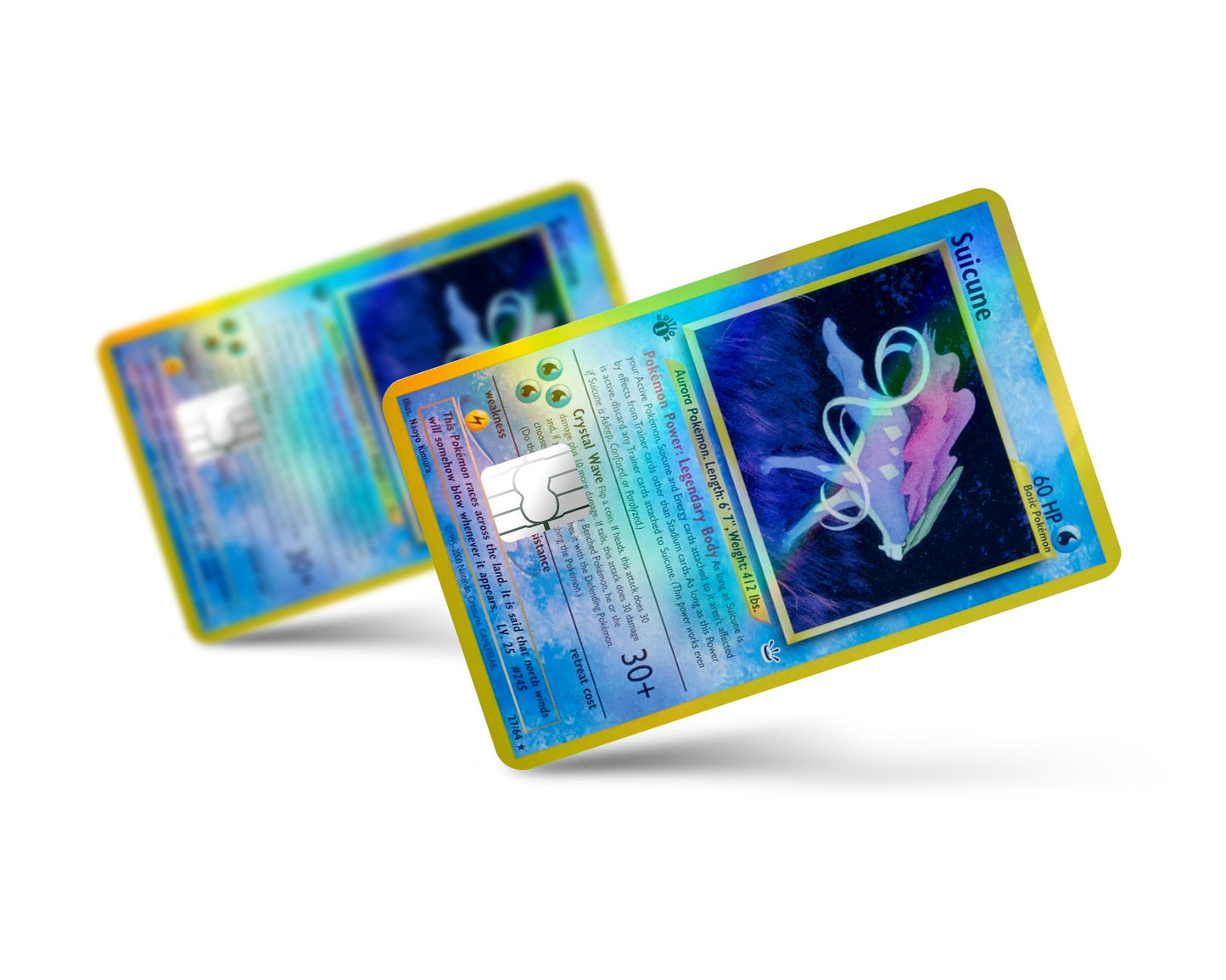 Anime Town Creations Holographic Credit Card Suicune Pokemon Card Full Skins - Anime Pokemon Holographic Credit Card Skin