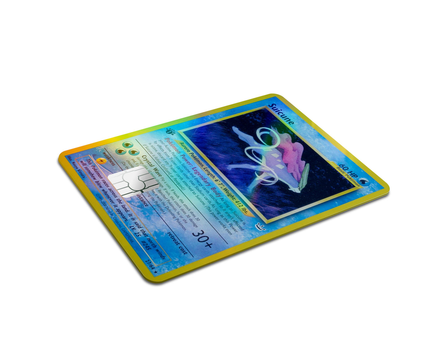 Anime Town Creations Holographic Credit Card Suicune Pokemon Card Full Skins - Anime Pokemon Holographic Credit Card Skin