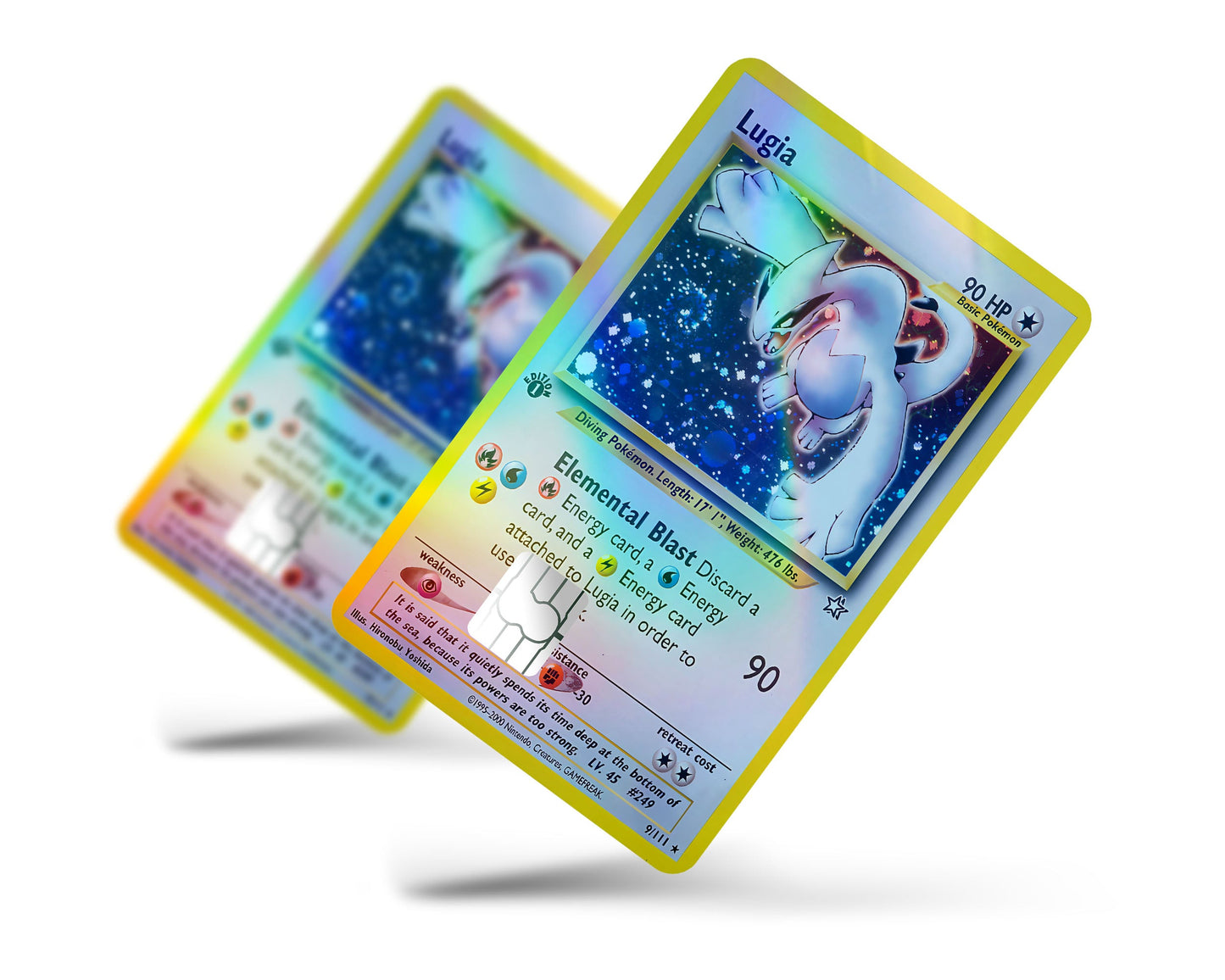 Anime Town Creations Holographic Credit Card Lugia Pokemon Card Full Skins - Anime Pokemon Holographic Credit Card Skin