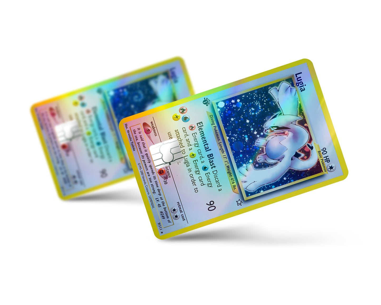 Anime Town Creations Holographic Credit Card Lugia Pokemon Card Full Skins - Anime Pokemon Holographic Credit Card Skin