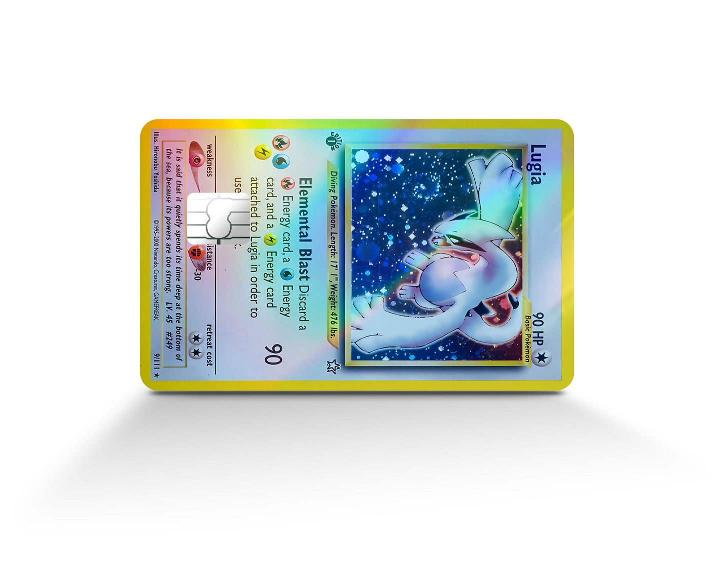 Anime Town Creations Holographic Credit Card Lugia Pokemon Card Full Skins - Anime Pokemon Holographic Credit Card Skin