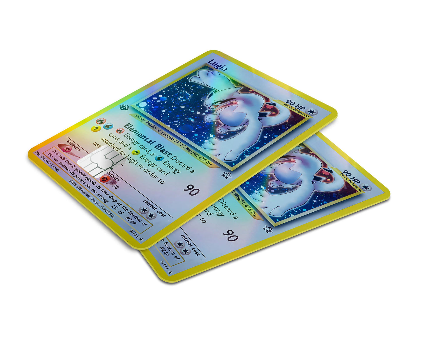 Anime Town Creations Holographic Credit Card Lugia Pokemon Card Window Skins - Anime Pokemon Holographic Credit Card Skin