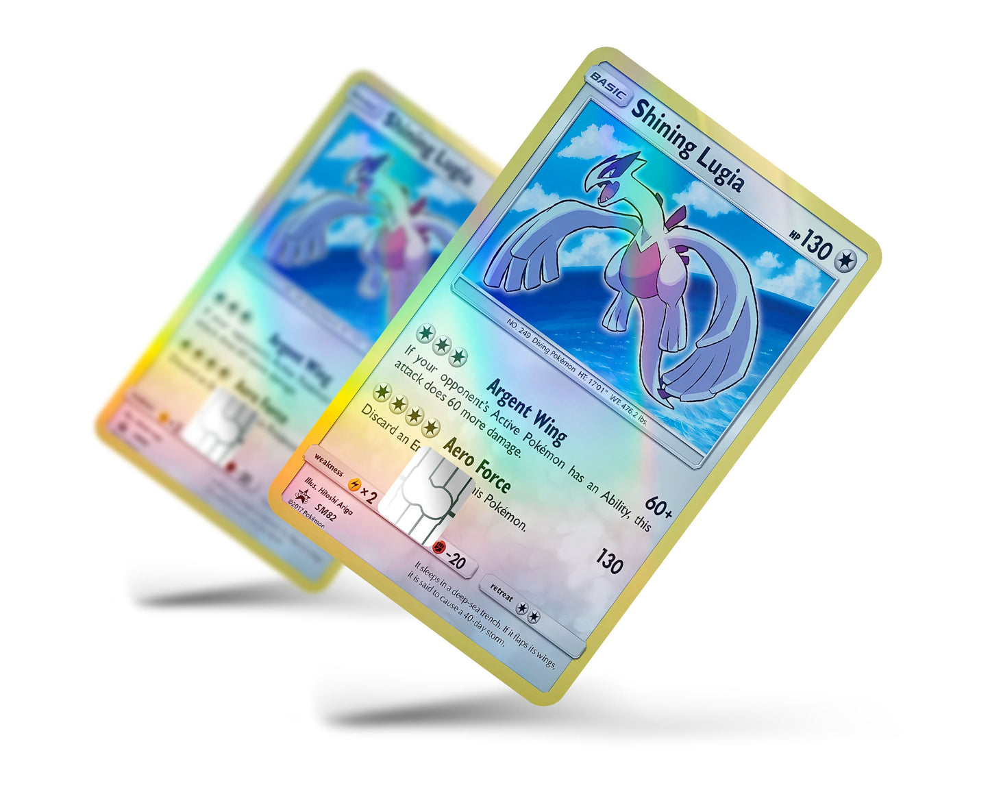 Anime Town Creations Holographic Credit Card Shining Lugia Pokemon Card Full Skins - Anime Pokemon Holographic Credit Card Skin
