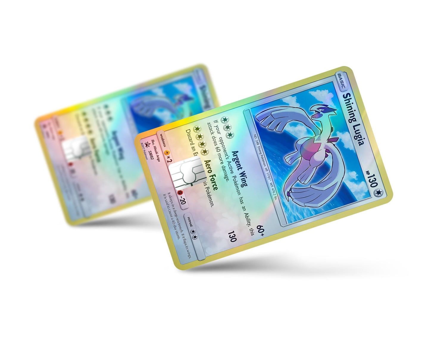 Anime Town Creations Holographic Credit Card Shining Lugia Pokemon Card Full Skins - Anime Pokemon Holographic Credit Card Skin