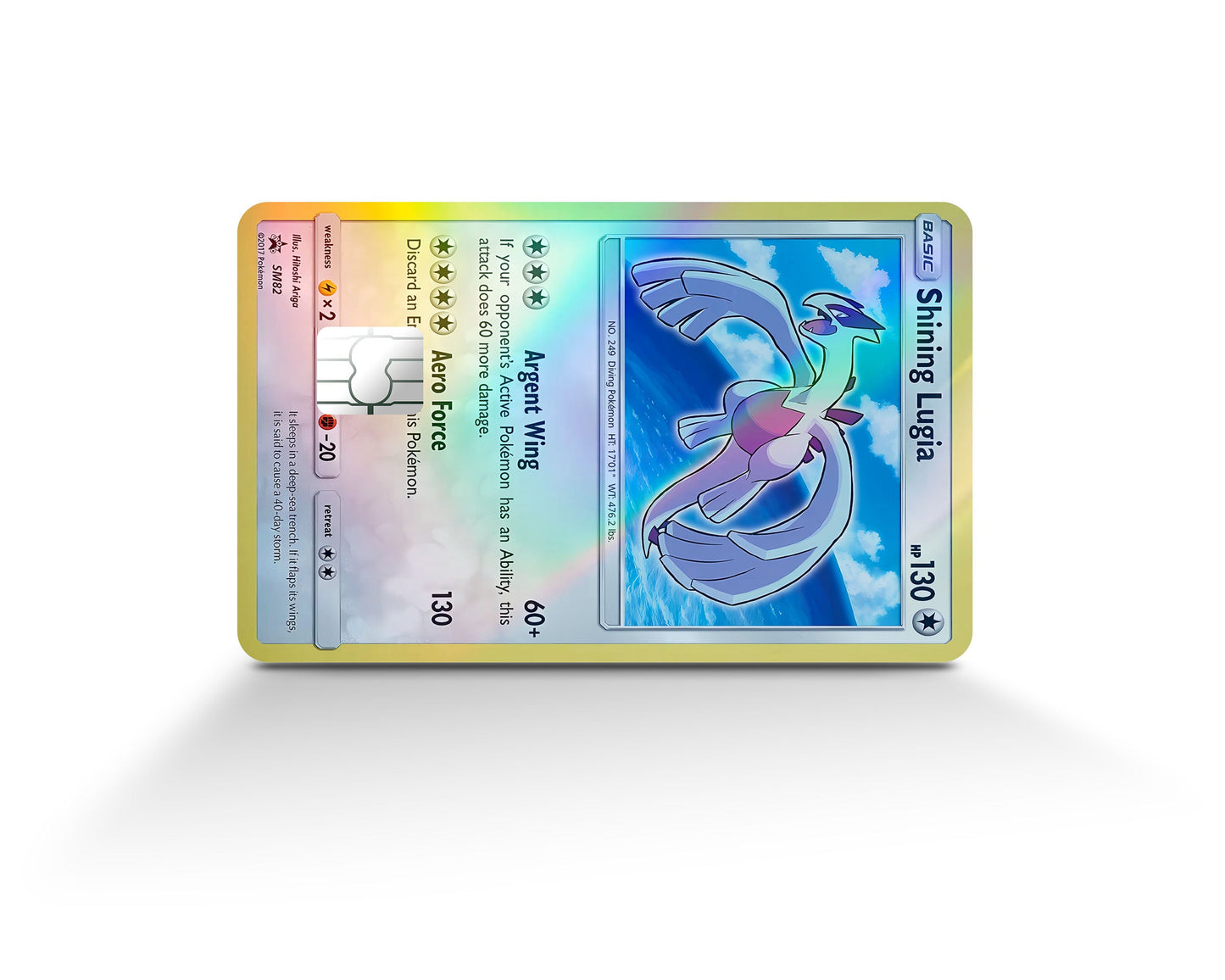Anime Town Creations Holographic Credit Card Shining Lugia Pokemon Card Full Skins - Anime Pokemon Holographic Credit Card Skin
