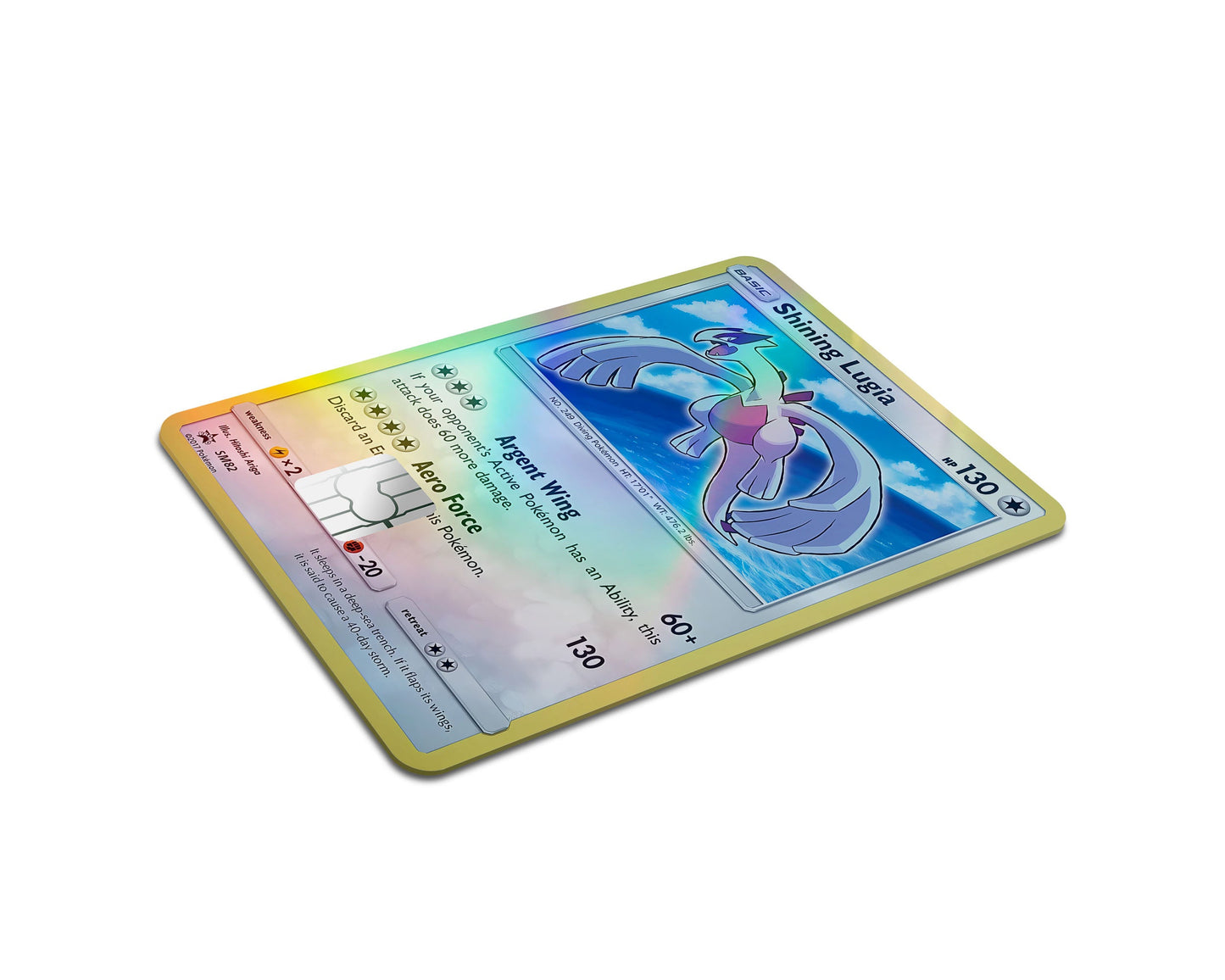 Anime Town Creations Holographic Credit Card Shining Lugia Pokemon Card Full Skins - Anime Pokemon Holographic Credit Card Skin