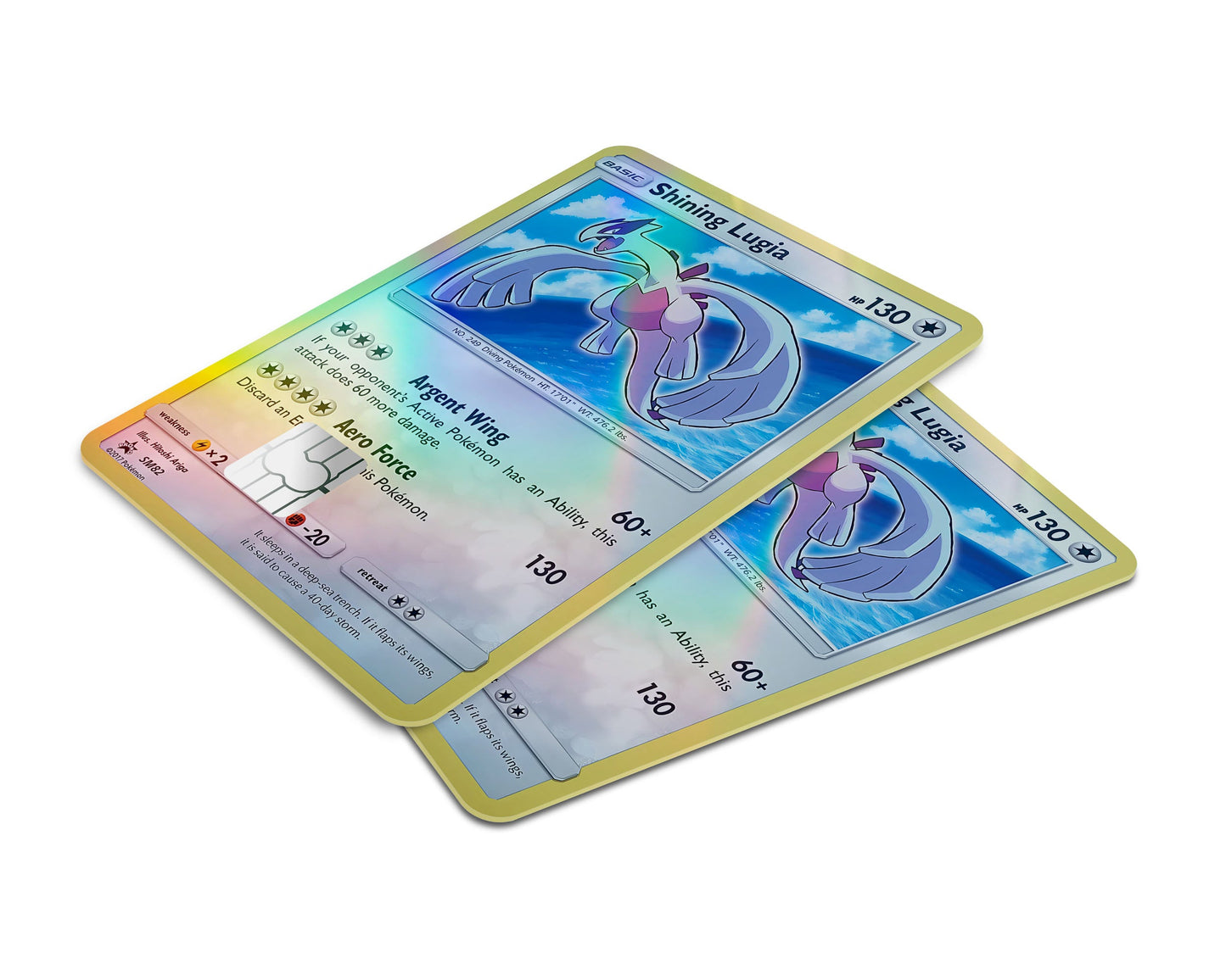 Anime Town Creations Holographic Credit Card Shining Lugia Pokemon Card Window Skins - Anime Pokemon Holographic Credit Card Skin