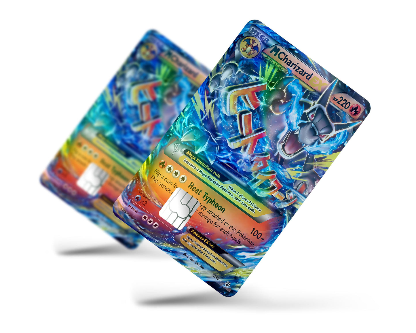 Anime Town Creations Holographic Credit Card Mega Charizard X Pokemon Card Full Skins - Anime Pokemon Holographic Credit Card Skin