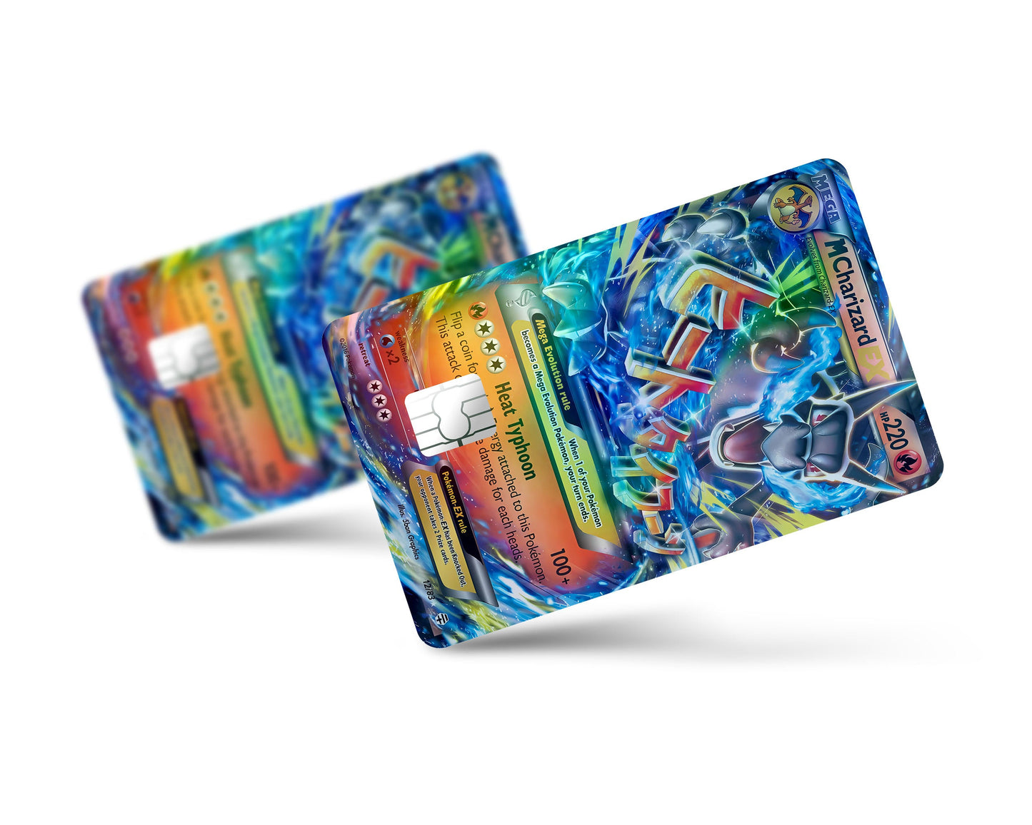 Anime Town Creations Holographic Credit Card Mega Charizard X Pokemon Card Full Skins - Anime Pokemon Holographic Credit Card Skin
