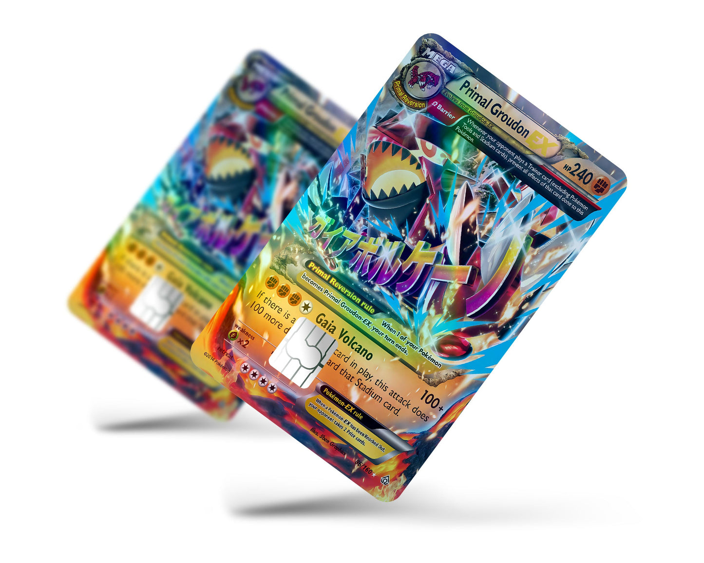 Anime Town Creations Holographic Credit Card Mega Primal Groudon Pokemon Card Full Skins - Anime Pokemon Holographic Credit Card Skin