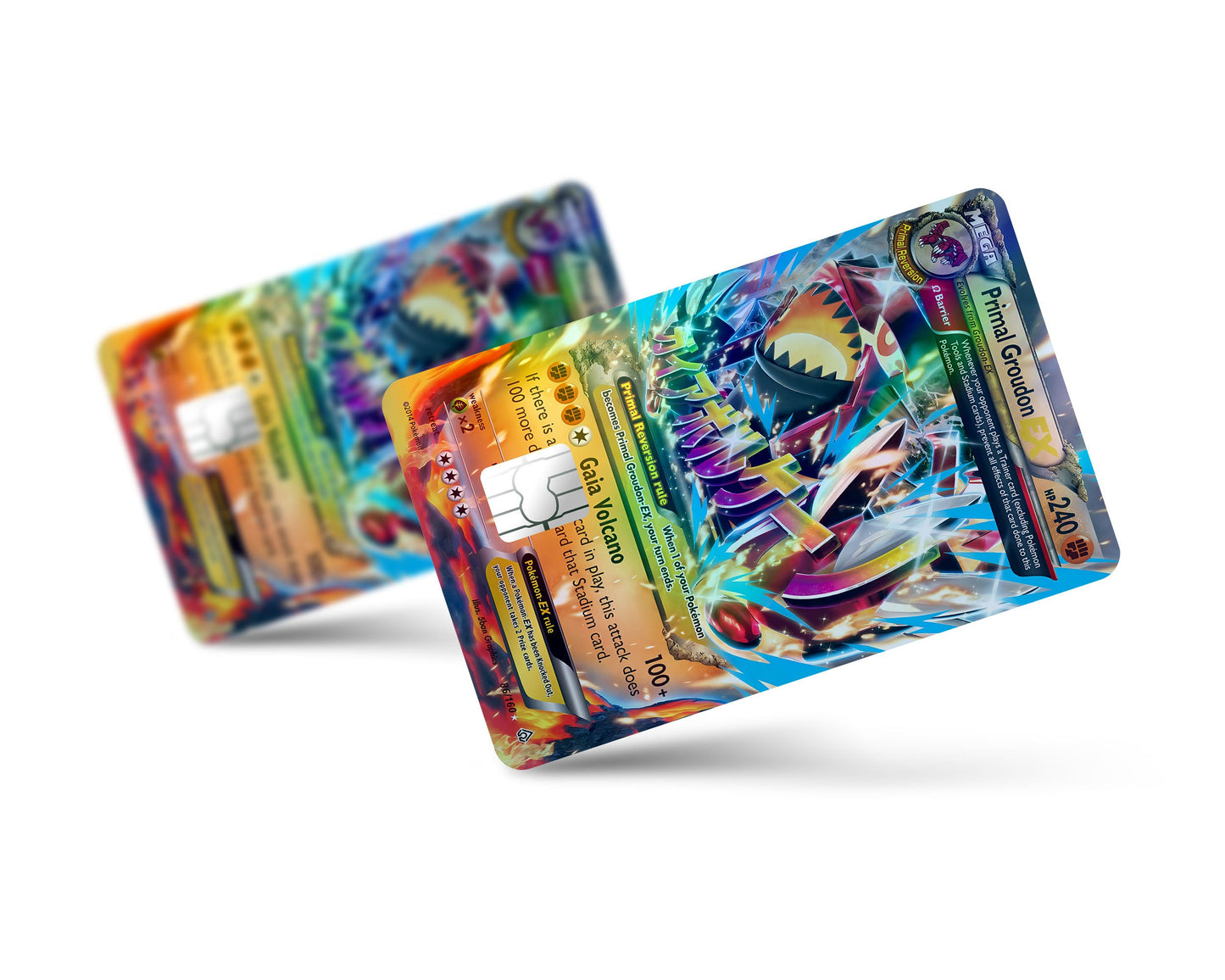 Anime Town Creations Holographic Credit Card Mega Primal Groudon Pokemon Card Full Skins - Anime Pokemon Holographic Credit Card Skin