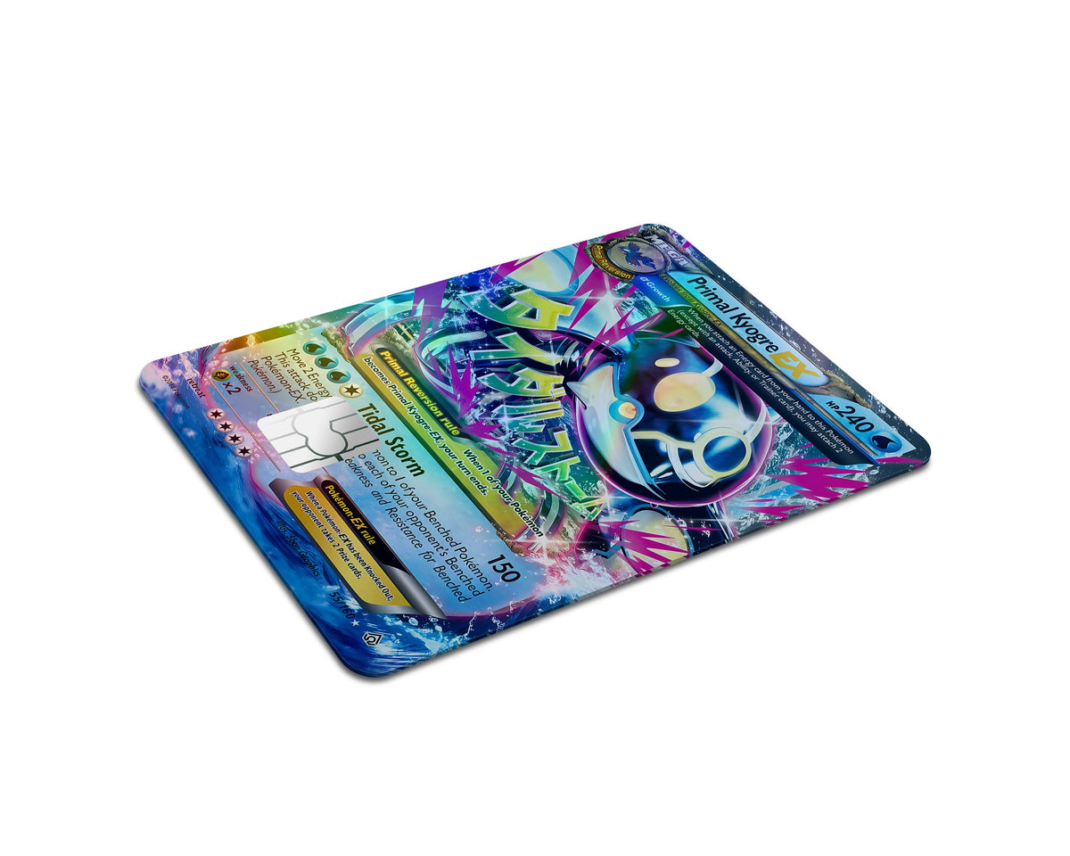 Anime Town Creations Holographic Credit Card Mega Primal Kyogre Pokemon Card Full Skins - Anime Pokemon Holographic Credit Card Skin